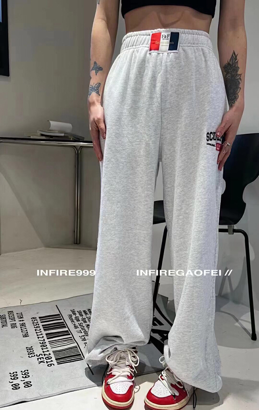 [thousand degrees] straight personalized letter casual pants 8808# LSW