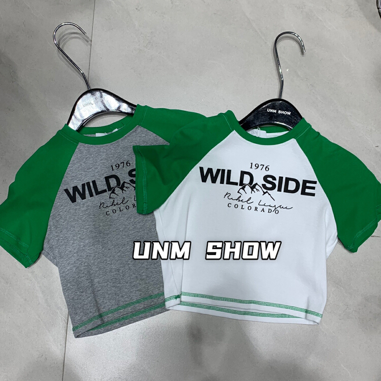 【UNM-SHOW】韓系撞色拼接設計短款短袖T恤  6198#  WTT