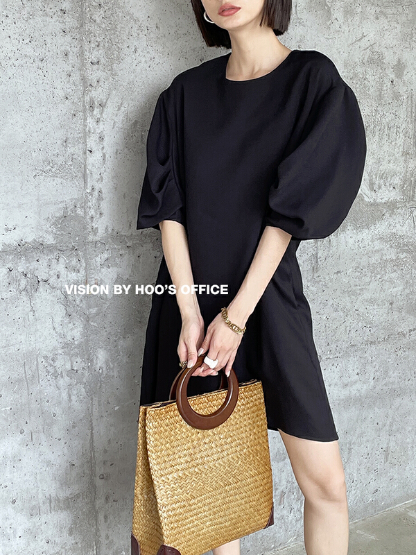 goods in stock! [gracetina Hoo] three dimensional bud sleeve design dress ly547# zxl