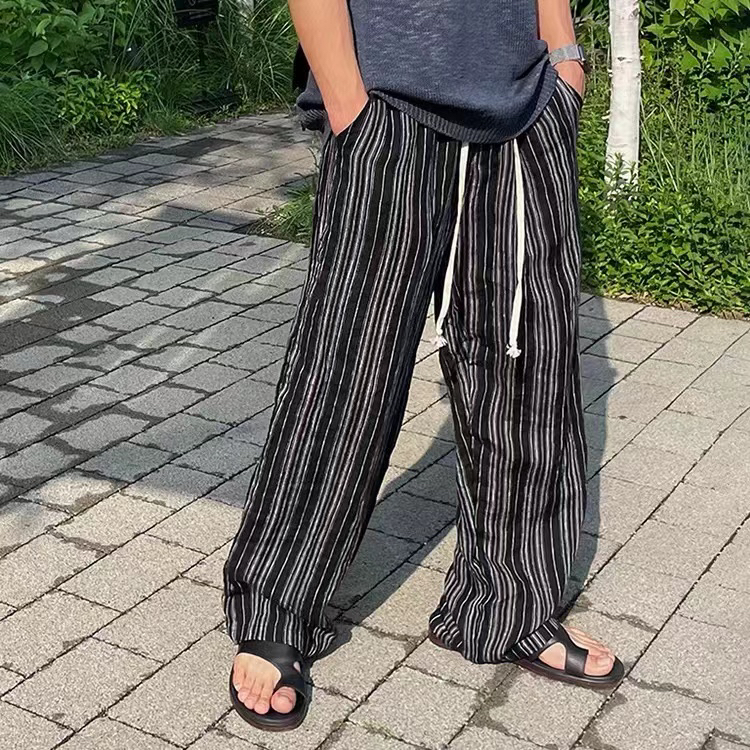 New year in early spring! [Shenzhi] drawstring striped casual pants f2211# ZZL