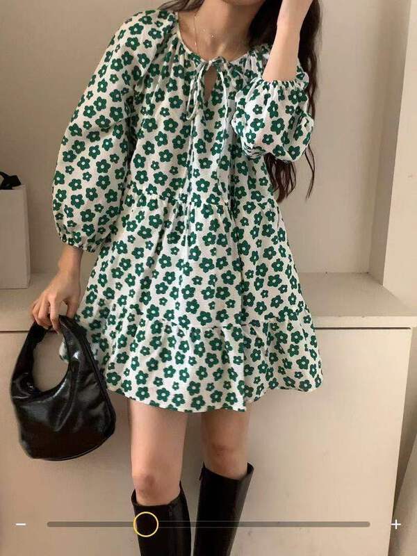 New in early summer! [bluepops] temperament fashion floral dress a2245# zxl