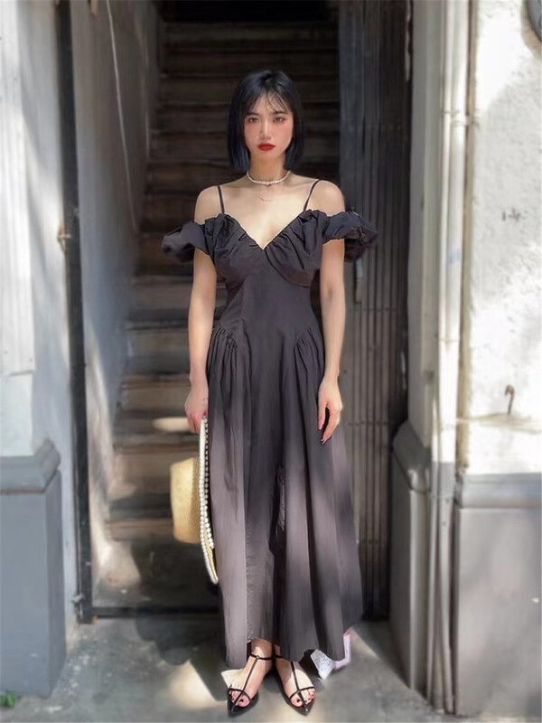 New in early summer! [D2] fashion temperament suspender high sense dress 2203068# CSX