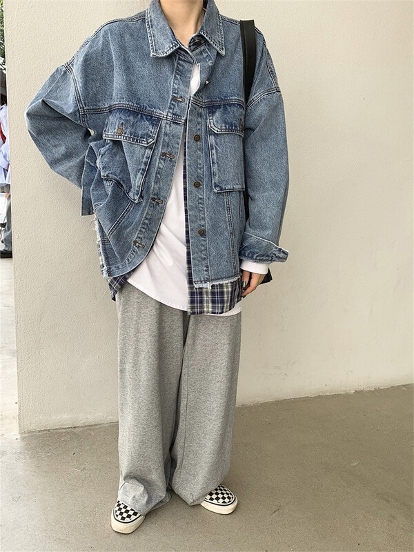 New year in early spring! [Dandan] Plaid denim jacket 296# LSW with stitching design