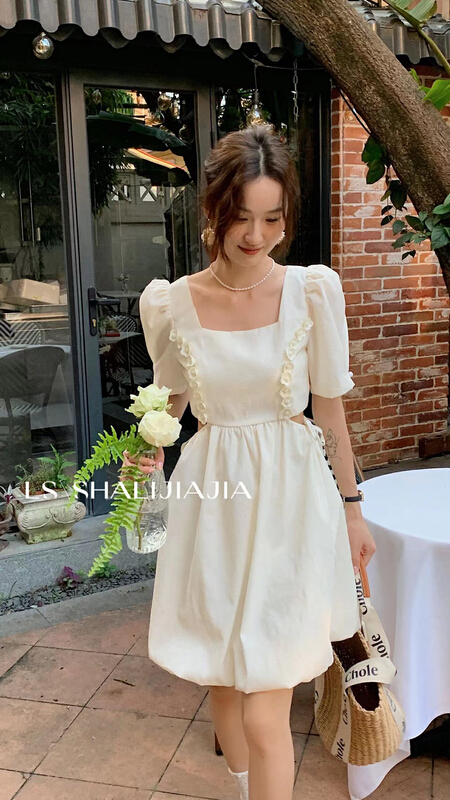 [LS] Korean solid color Pleated Dress 8336# WPL