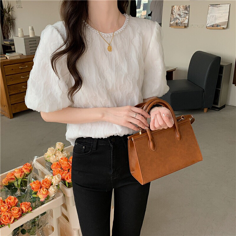 [bobi] bubble sleeve heavy industry fashion shirt 8887# hjy