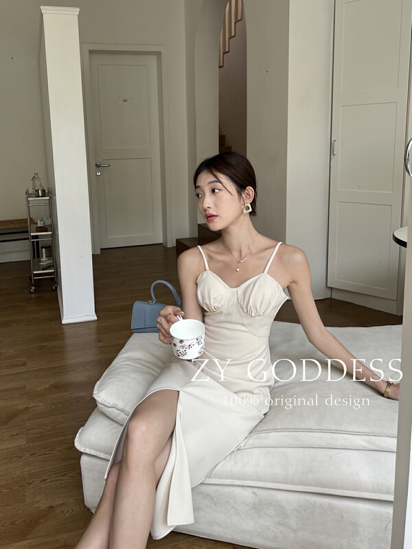 New in early summer! [ZY] chic high-end Hong Kong style dress 68218# ozq