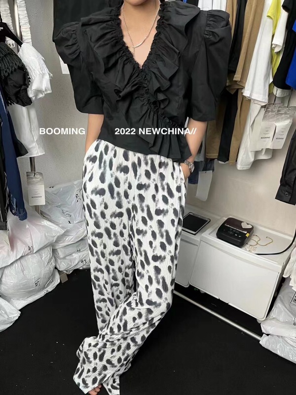 [booming] elastic waist loose and versatile casual pants 2370# zxl