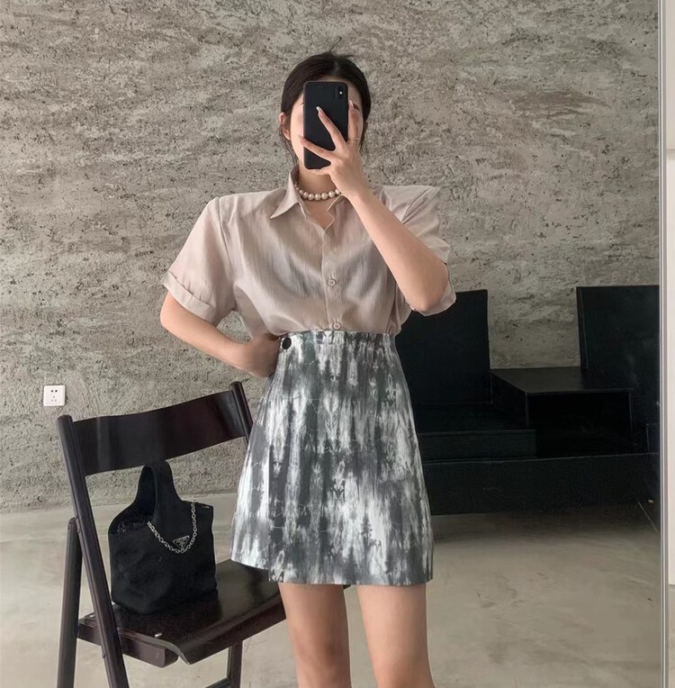 [3. Three point] Korean tie dyed slim skirt 7181# cqw