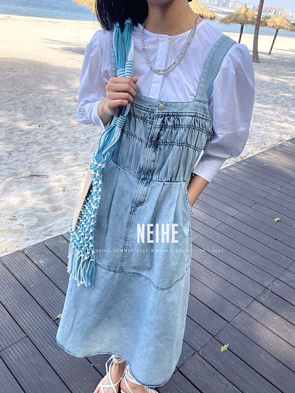 New year in early spring! [neihe] round neck design bubble sleeve shirt (with waist rope) 22119# zxx