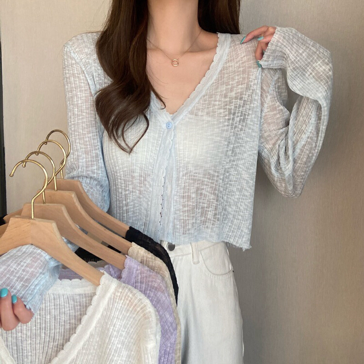 Super invincible explosion!! [F.P.] simple and versatile candy color V-neck knitted cardigan 70068# HBx