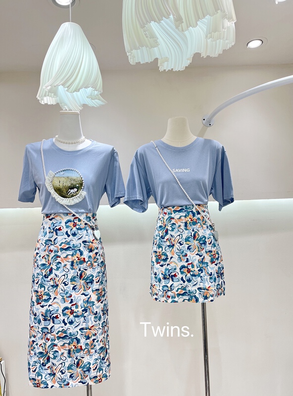 [twins] sweet and gentle wind, retro and slim skirt 8838# hjy