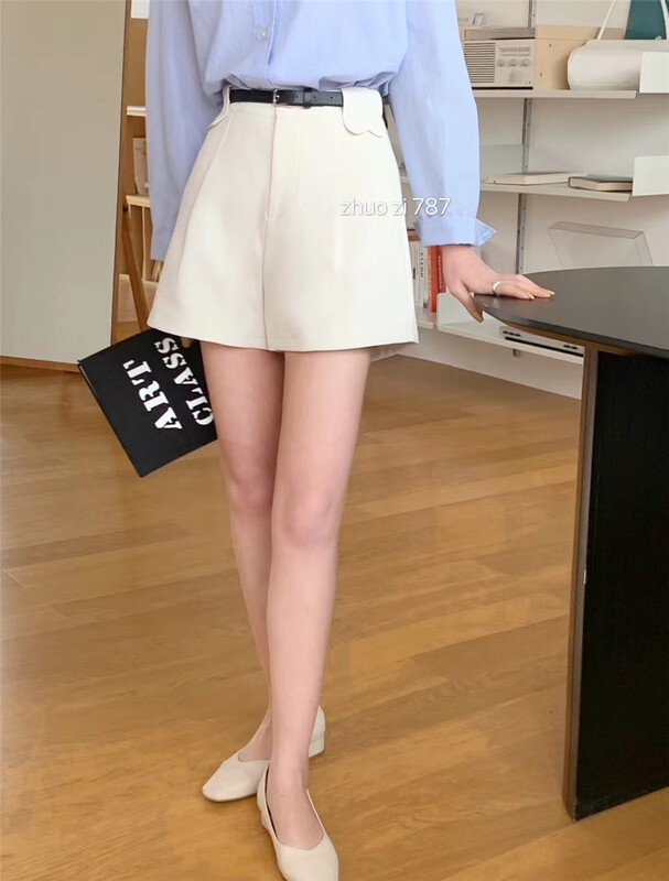 New year in early spring! [Zhuozi] simple and versatile suit casual shorts (with belt) 787# hjy