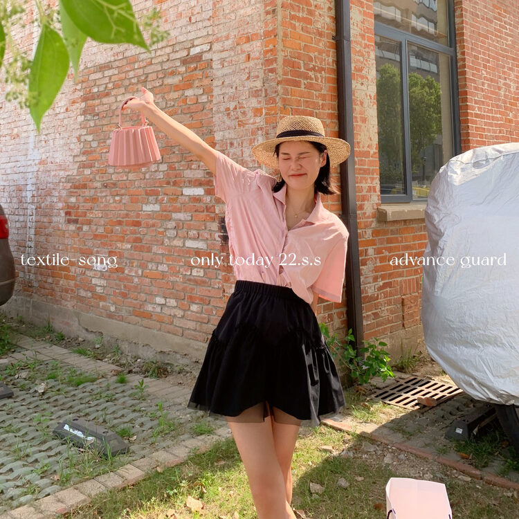 [TS] Korean style elastic waist skirt with fungus edge ts6380# cqw