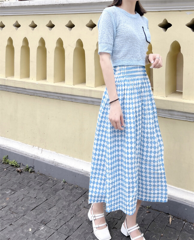 New in early summer! [Aerman Aerman] Korean color blocking versatile slim skirt 2003-1# JJ