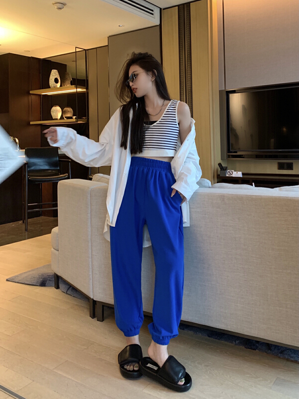 Summer new! [11An] thin net color loose casual pants a6366# LSL