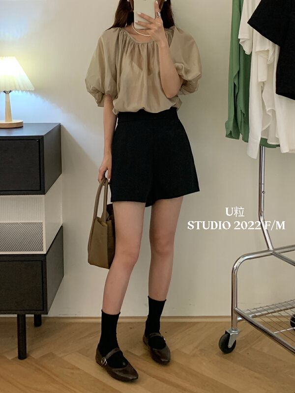 New in early summer! [u-grain] Korean simple semi elastic suit casual shorts 9200# HBx