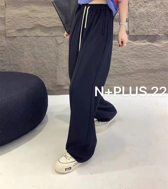 [n + Plus] drawstring Korean lace up casual pants 22053# ozq