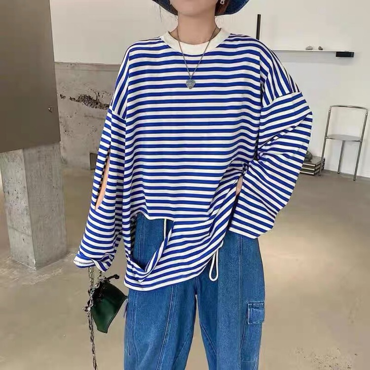 [dodo] Korean stripe Pullover long sleeve T-shirt 0309# zyh