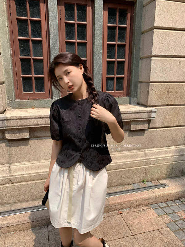 New year in early spring! [neihe] Abstract French minority shirt 11219# zxx