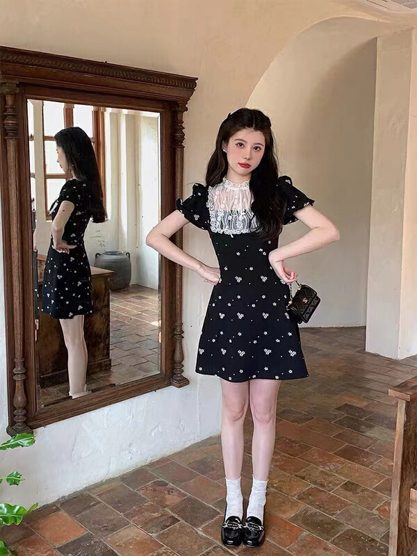 [are studio] French lace patchwork floral dress 81219# zxx