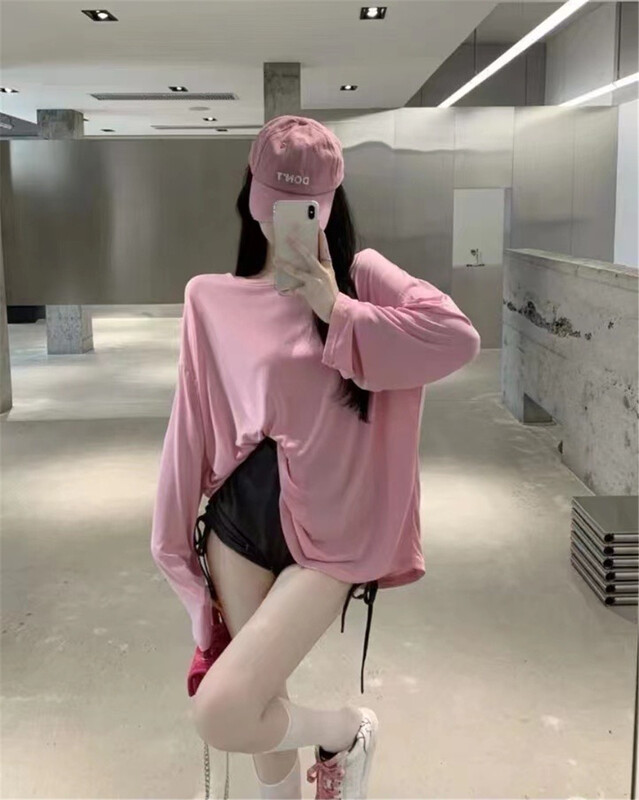 [yyq] backless fashion Korean long sleeve T-shirt ys2-8838# L