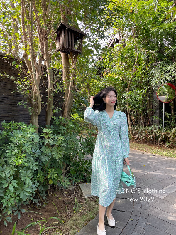 New year in early spring! [Hong's] floral slim dress (with belt) 2653# ll