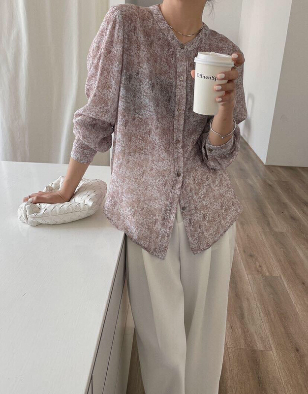 goods in stock! [soul] round neck floral long sleeved shirt at18099212x# CLS