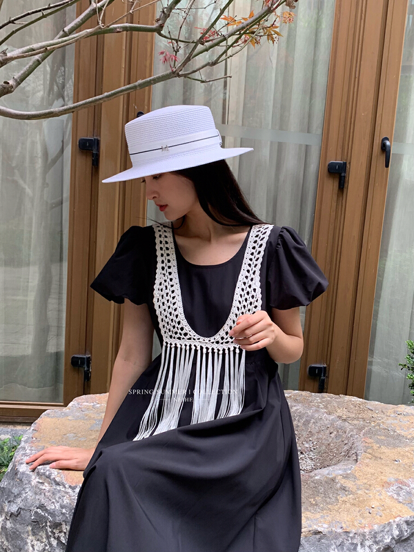[neihe] fashion color matching small design bubble sleeve dress 11509# zxx