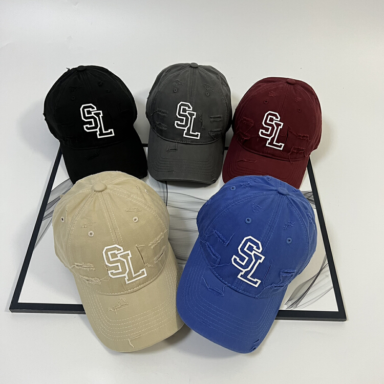 [aestheticism hat industry] perforated letter baseball hat 3180# LSL