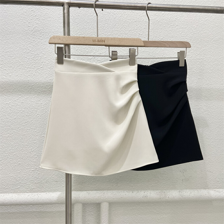 New in early summer! [w.min] simple personality pleated versatile skirt 1013# CLS