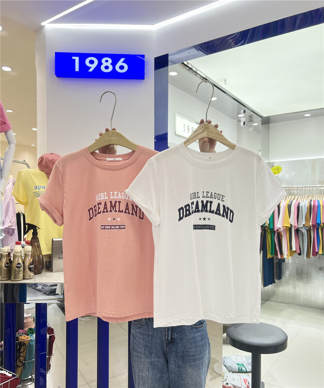 [1986] lazy letter printed Casual Short Sleeve T-shirt c911# LSL
