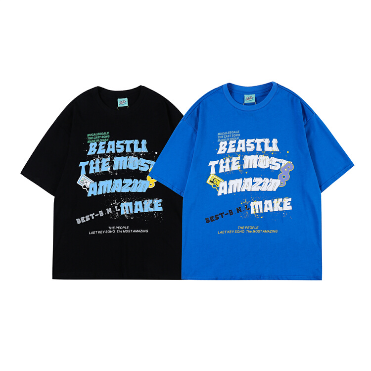 [BNL] men's and women's personalized letter printed short sleeve T-shirt 612# ZZL