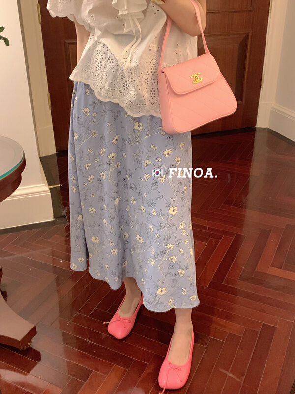 【FINOA】時尚碎花中長款半身裙  10495#  CLS
