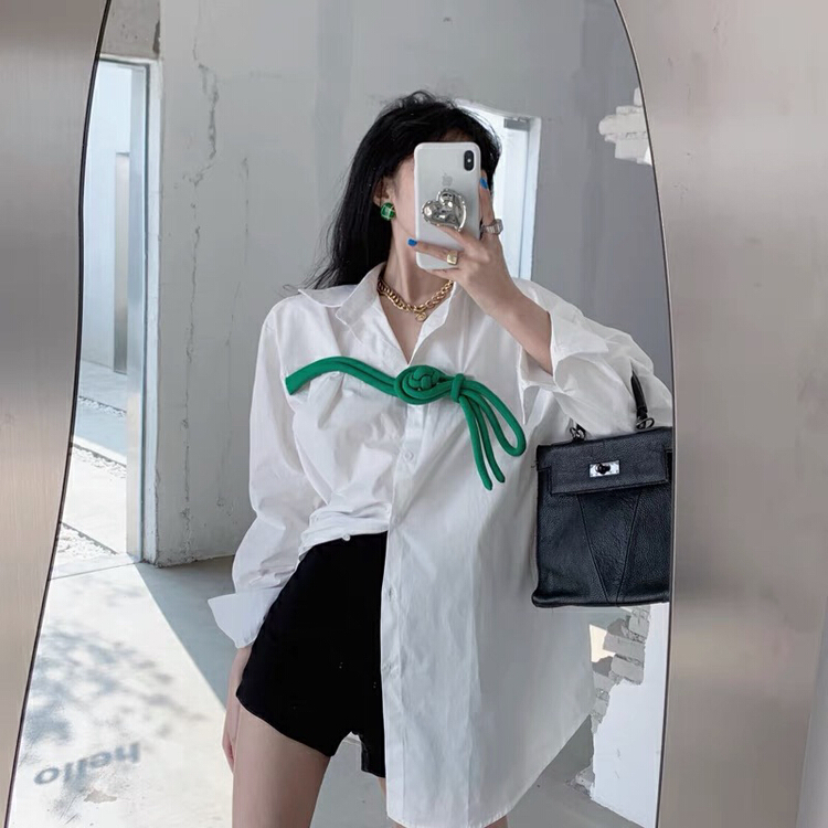 goods in stock! New in early summer! [Dai Dai] design sense niche Korean shirt 4546# L