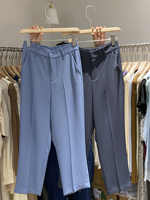 New in early summer! [seek peach] Korean version 9-point solid color trousers 5085# ll