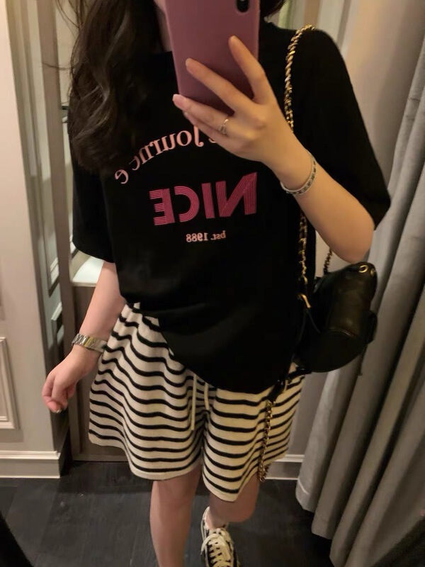 Original price 55.27! [Naikan Nik] letters are versatile and thin short sleeve T-shirt 8236# lwy
