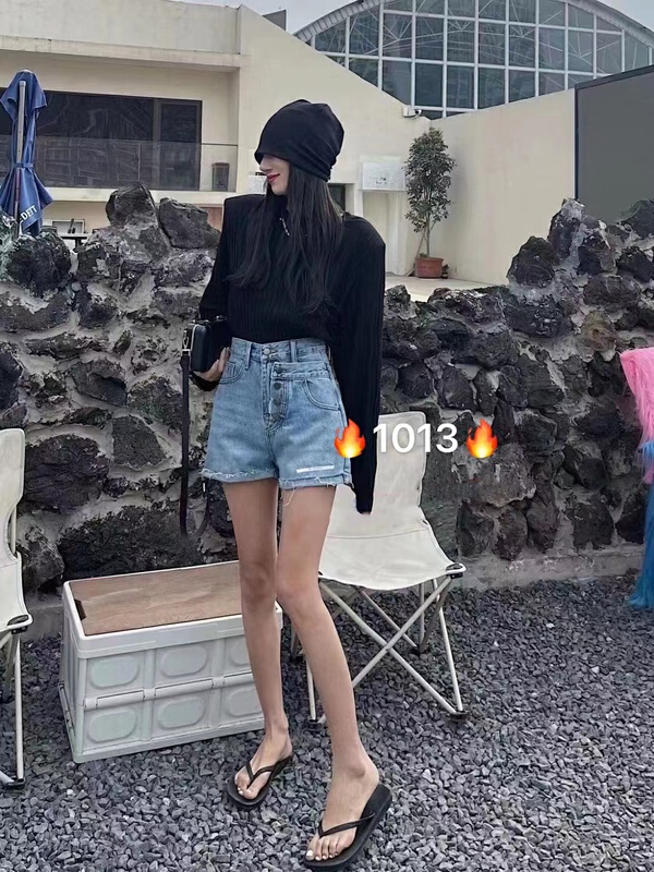 [AI x2 denim] high elastic Korean washed denim shorts 1013# hjy