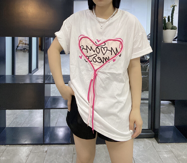 New in early summer! [Qijia +] Korean version versatile love short sleeve T-shirt 7358# zyh