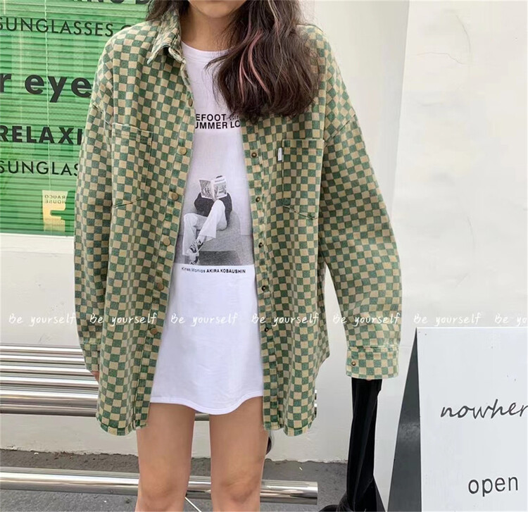 Original price 100.39! New year in early spring! [be your self] Korean version of commuter air wash color plaid shirt c66016# LSL
