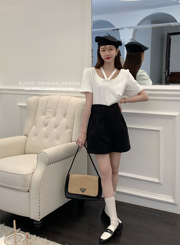 New in early summer! [kuose koser] Korean simple personalized short sleeve T-shirt 89605# WPL