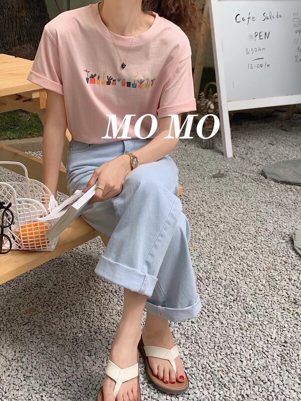 初夏上新!【MOMO】韓版寬鬆休閒百搭短袖T恤  3829#  HBX