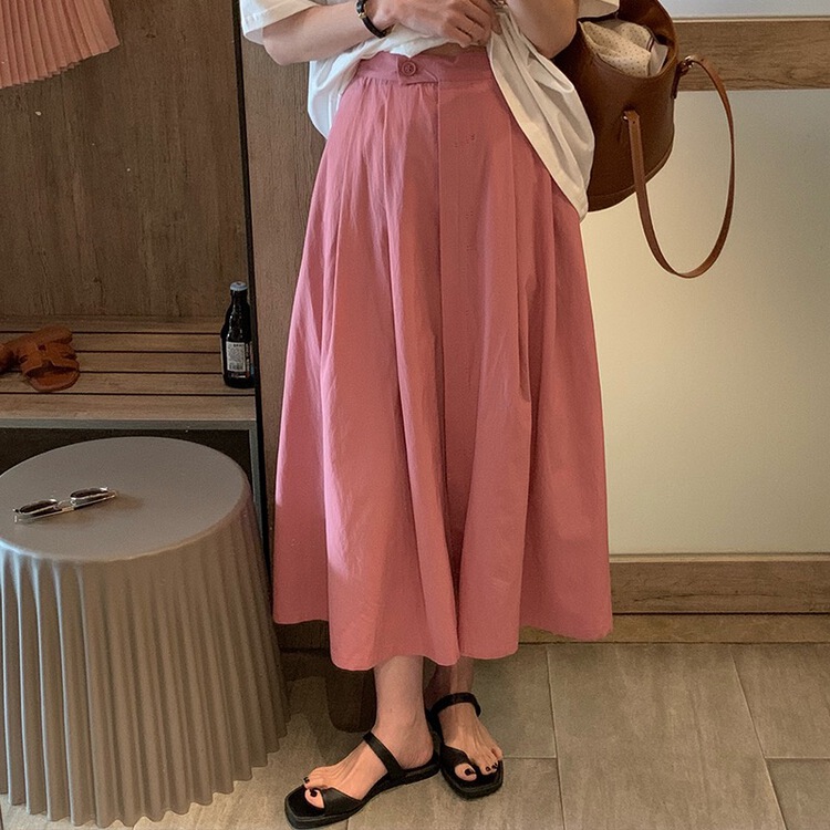 goods in stock! New in early summer! [h2-studio] Korean high waist pleated single button skirt a597# HBx
