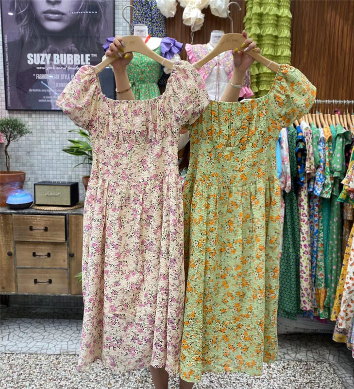 [N21] Vintage one shoulder floral dress 1621# WPL