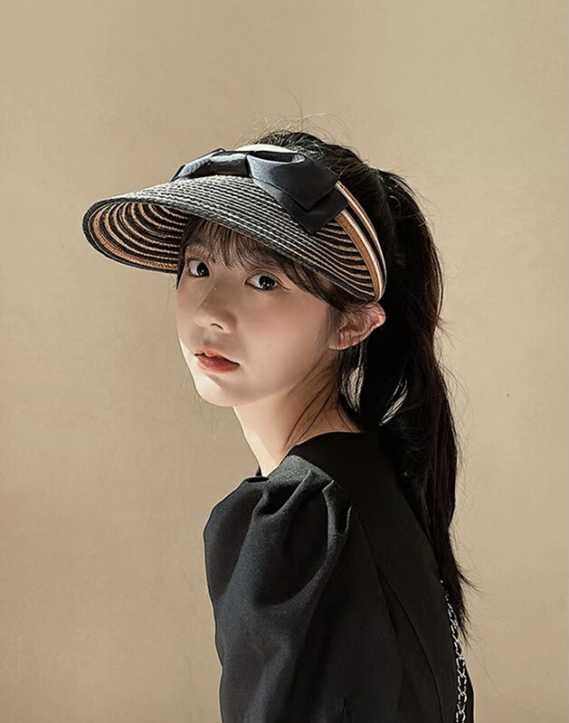 [aesthetic hat industry] striped bow shading hat 3114# LSL