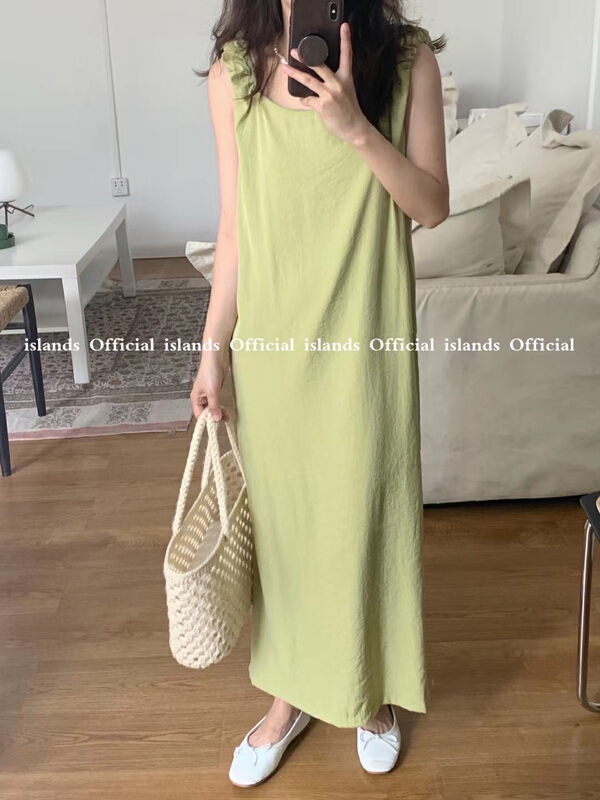 New year in early spring! [islands. Island] Korean sexy simple suspender long dress dy6031# L