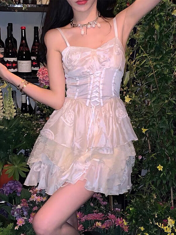 goods in stock! New in early summer! [w design] sweet cool pure desire wind suspender dress (with waist rope) 15421# WPL