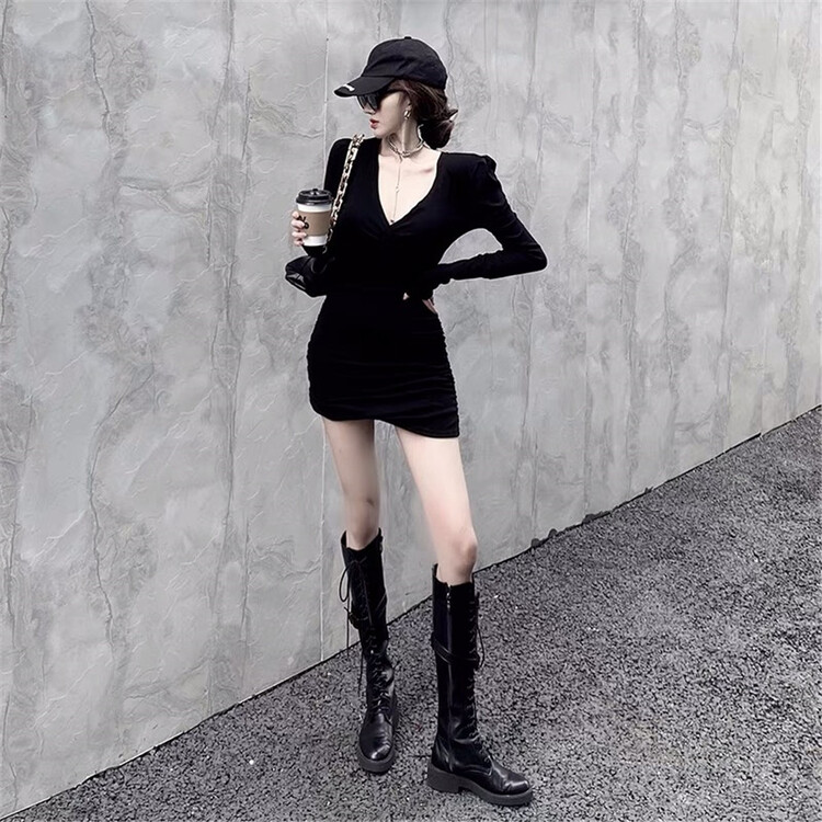 [Hb] Korean fashion style Pleated Dress 8109# QJY