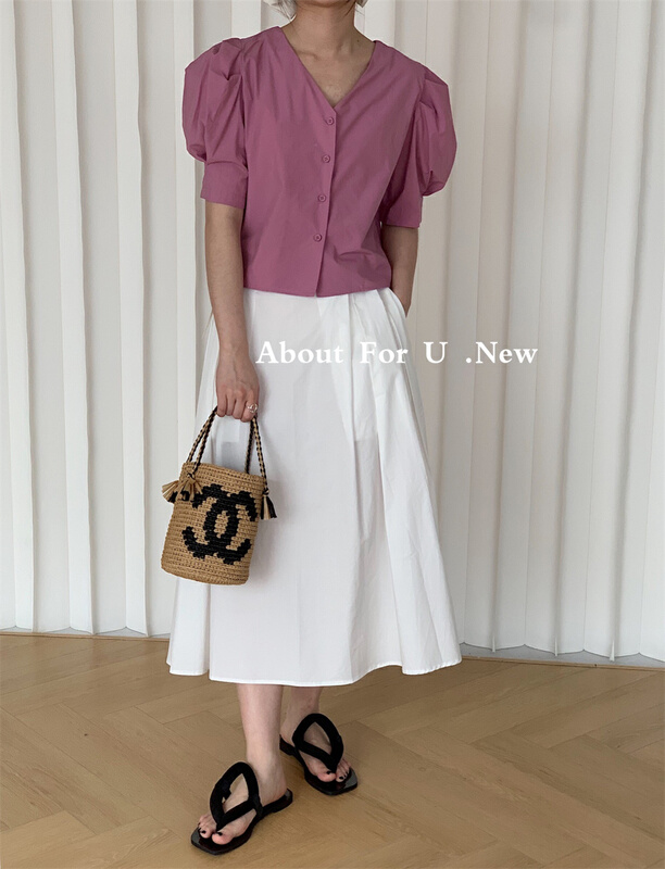 New in early summer! [about for u] Korean version irregular pullover shirt 66118# lwy