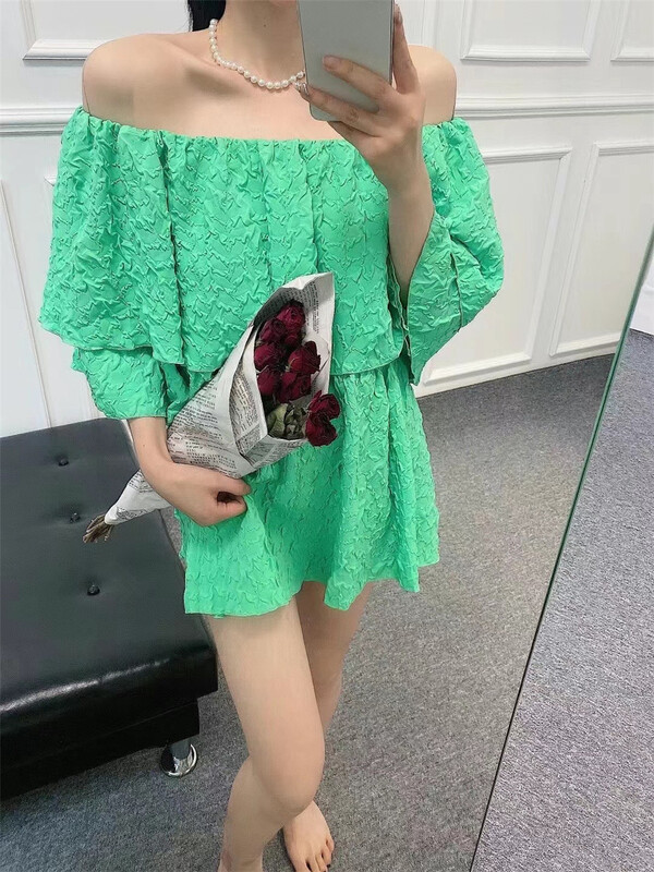 [mix] Korean solid color pleated shirt 0166# WTT