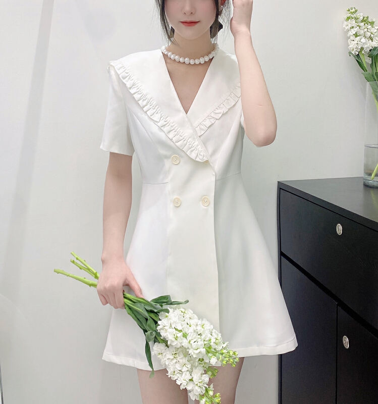 goods in stock! [BL Bertie Leah] double breasted fashion Korean dress 23173-1# XYJ